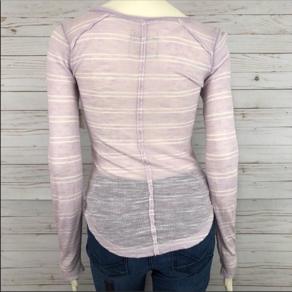 Free People lilac thermal Henley long sleeve - Picture 4 of 6